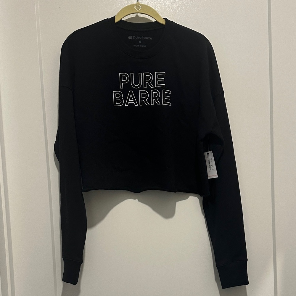Pure Barre Black Cropped Sweatshirt M